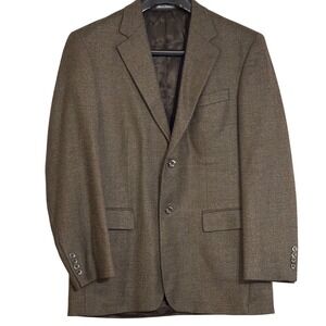 Oscar de la‎ Renta Wool Cashmere Blazer Brown Sport Coat Made in South Africa